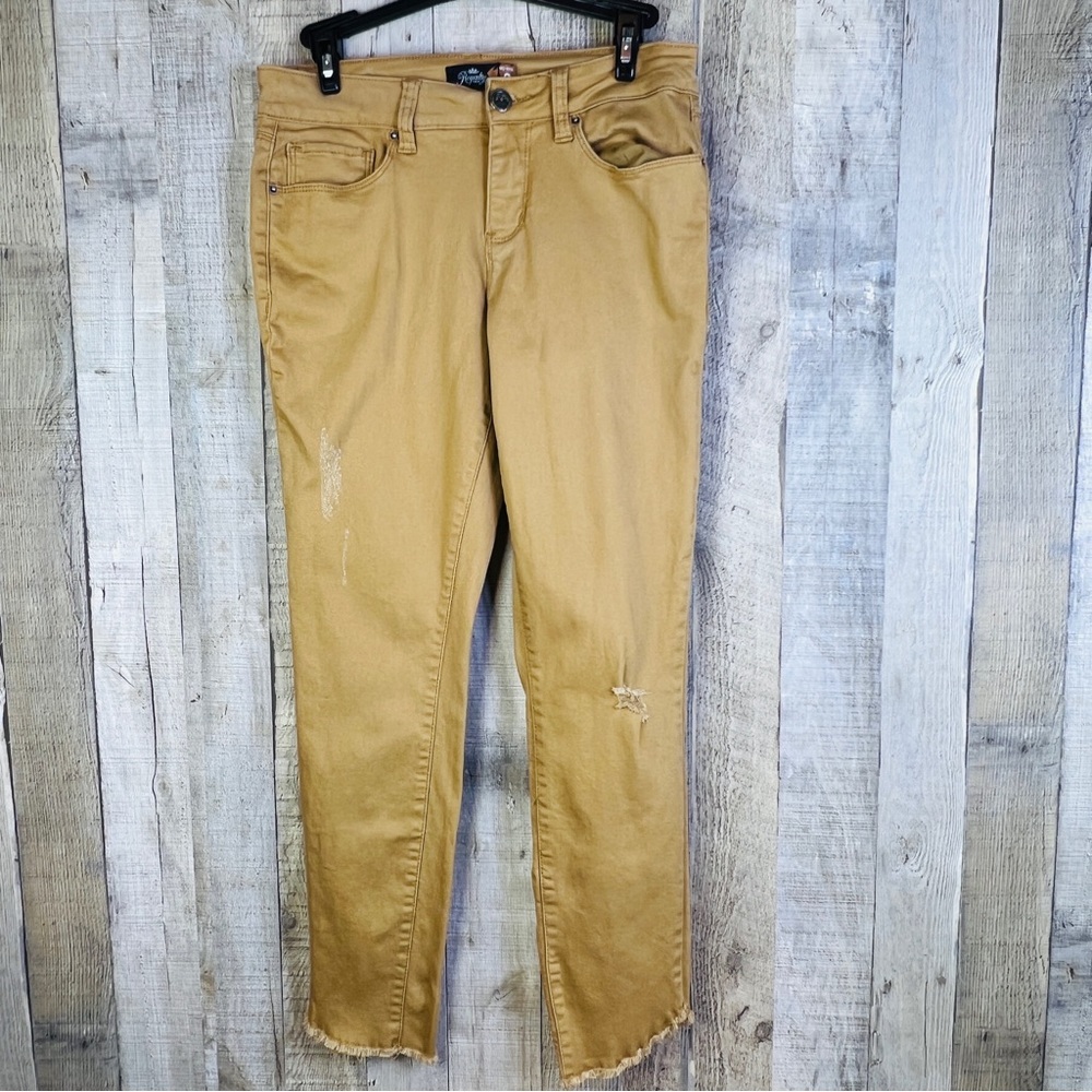 Royalty For Me Mid Rise Size 6 Dark Tan Colored Denim Straight Leg 5 Poc…